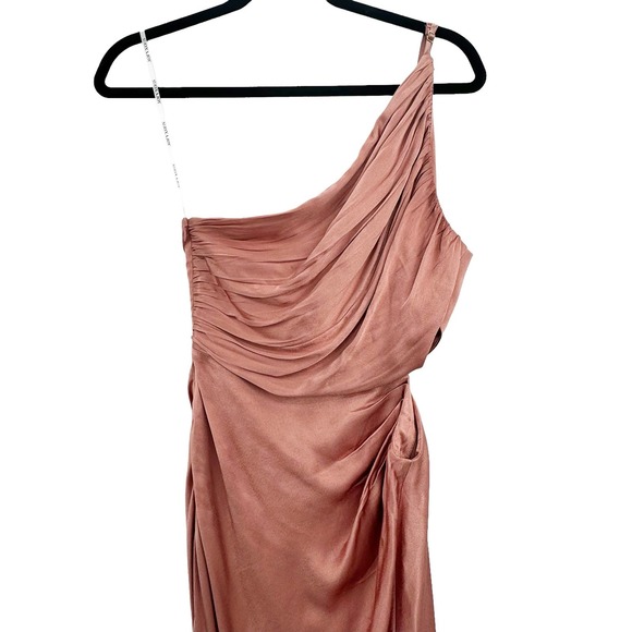Shona Joy La Lune Asymmetrical Gathered Maxi Dress Antique Rose Size 4 NWT - Picture 7 of 15